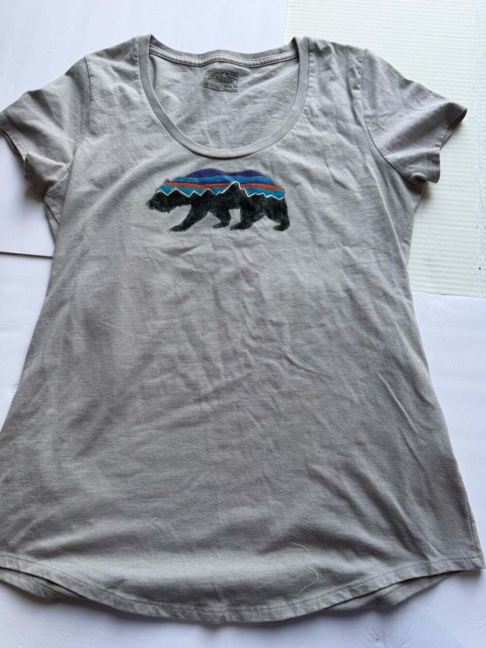 Patagonia Women's Slim Fit Bear Graphic Scoop Neck Short-Sleeve T-Shirt